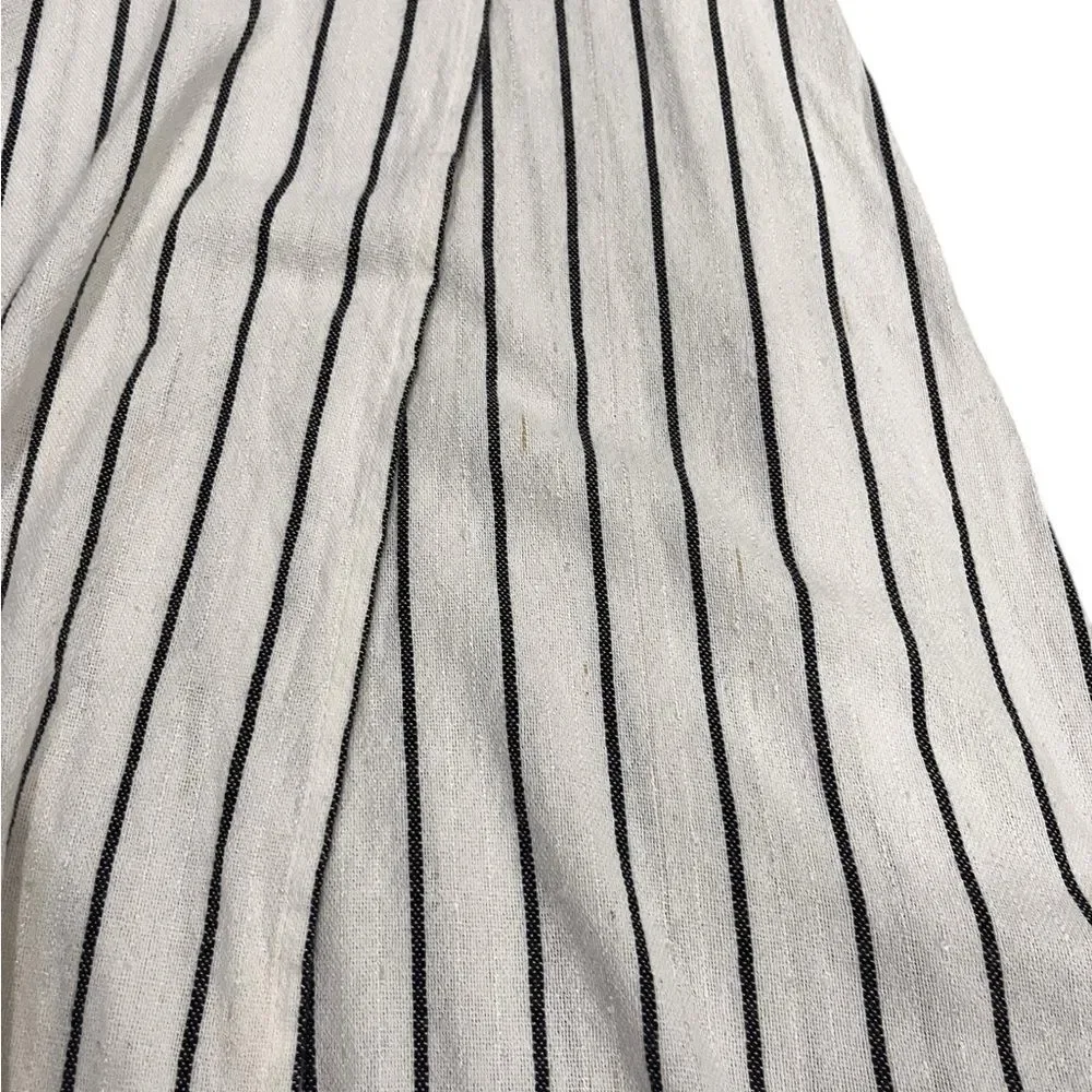Billabong Robe Life White and Black Plunge Neck Striped Dress small - Picture 7 of 15